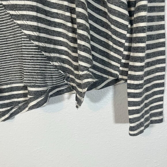 Current Elliot The‎ Slice Stripe Tee Heather Slice Stripe Gray Long Sleeve 0 / S - Picture 3 of 6